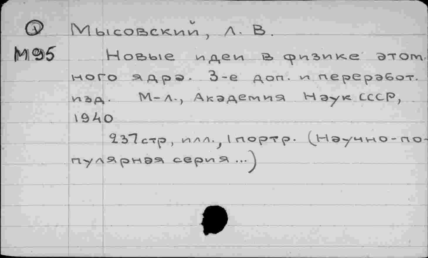 ﻿ьк совск.ии , А Ё> .

Ноььхе идеи а> с^пъик.е В'тогхл кого 5к д р 9 -	3-е доп. перерэбот.
М.-Л-, А к э де г^1 >-з Нэу< СССР,
\9АО
^ЗТс1р, л л. I порт р . з\ру-\Э5\ сер^я ... \
Сз-1эу